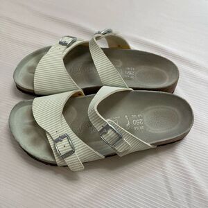 Birkenstock Mint Green/White Striped Double Strap Sandals Size Ladies 8 Men’s 6